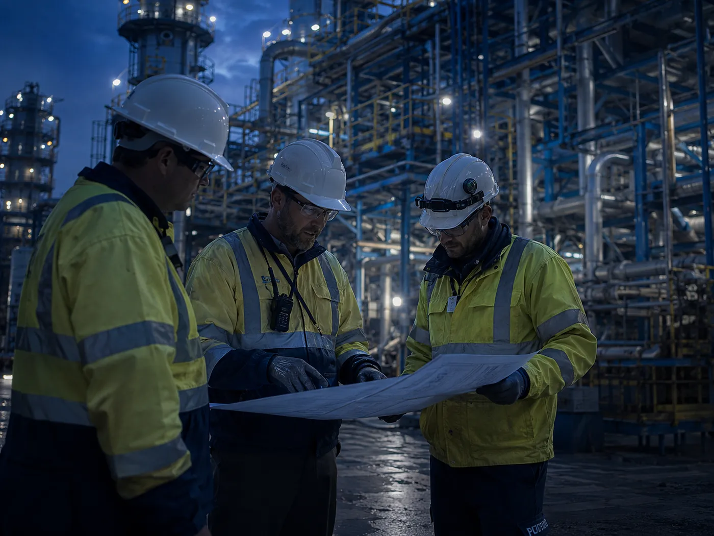 Site walkdown at the workface of an industrial plant